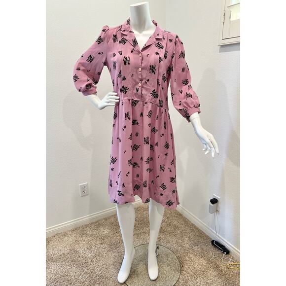 Vintage 80s Jonathan Martin Sheer Secretary Day Dress Medium - Picture 7 of 10